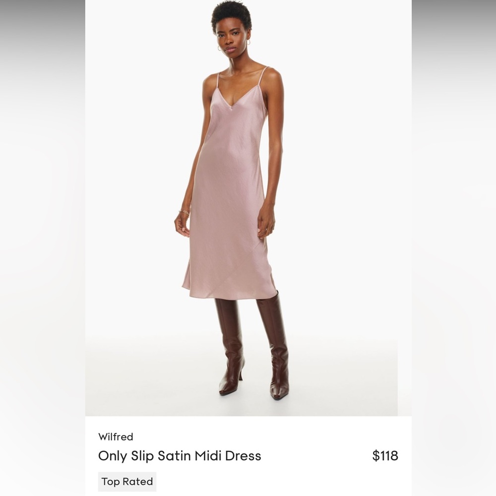 Aritzia Wilfred Free slip dress size small/ Wilfred
Only Slip Satin Midi Dress
